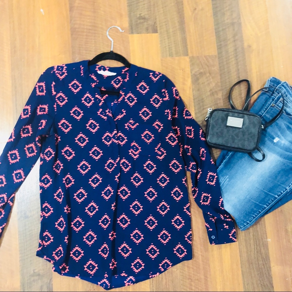 Navy Print Shirt